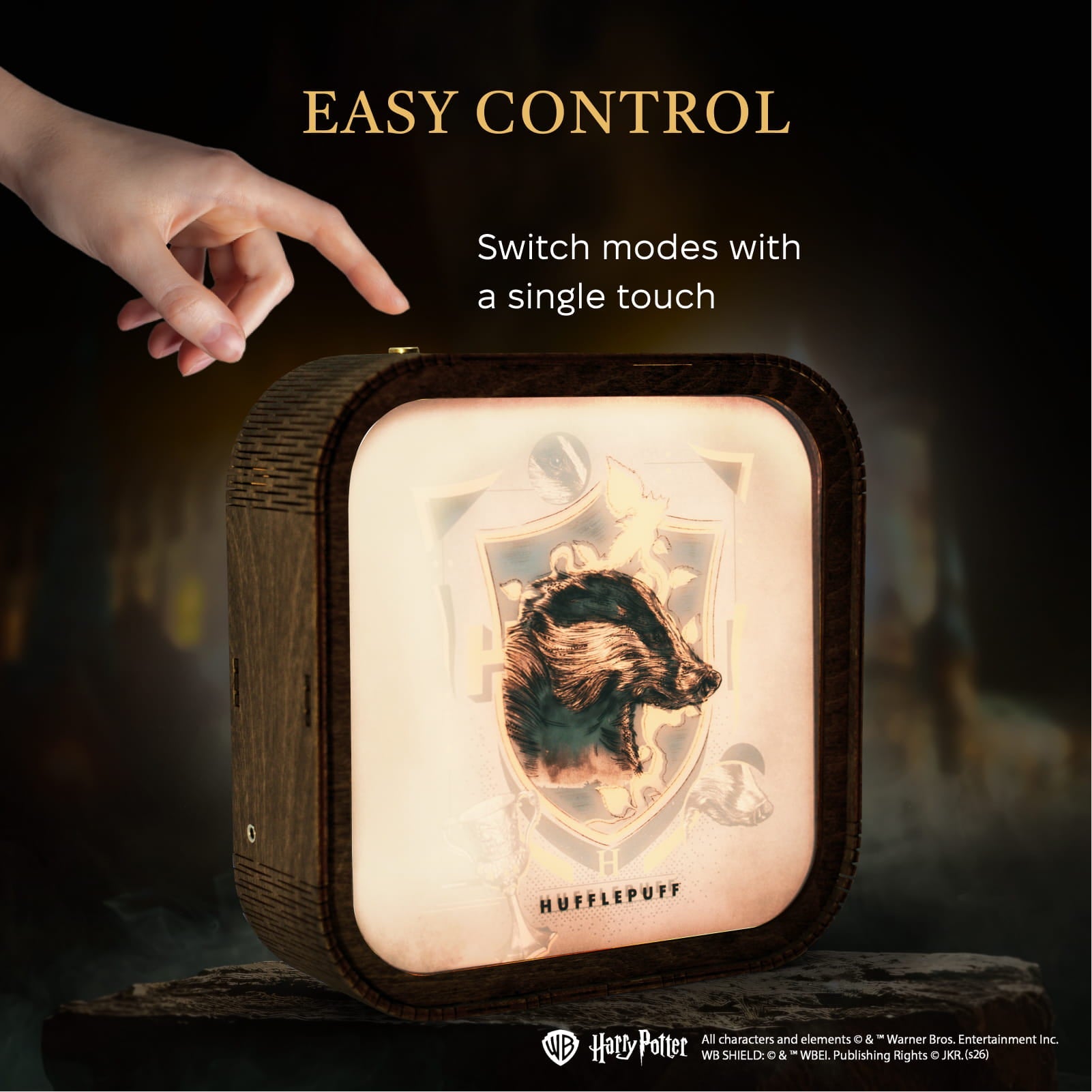 Wooden Acrylic Harry Potter Night Light - Badger of Hufflepuff by Enjoy The Wood