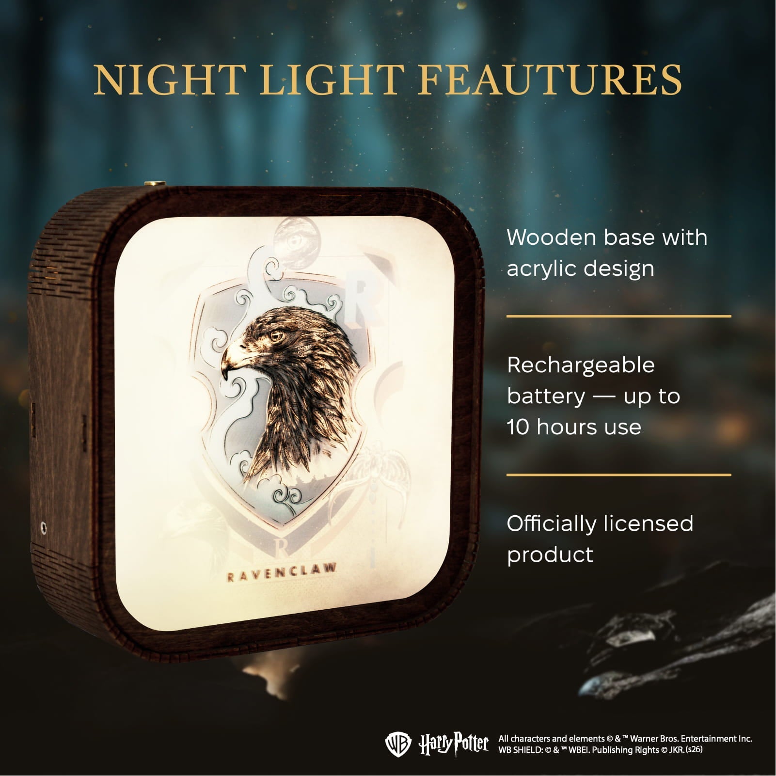 Wooden Acrylic Harry Potter Night Light - Eagle of Ravenclaw by Enjoy The Wood