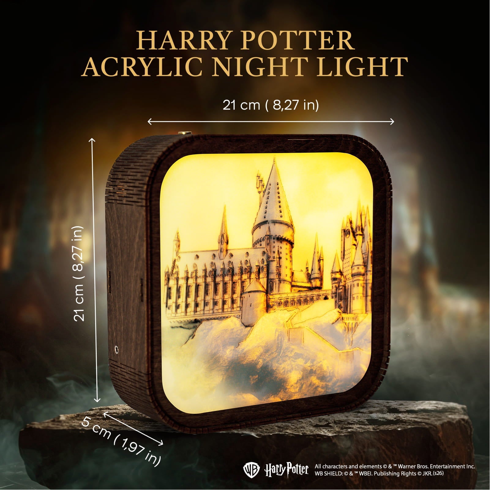 Wooden Acrylic Harry Potter Night Light - Hogwarts Castle by Enjoy The Wood