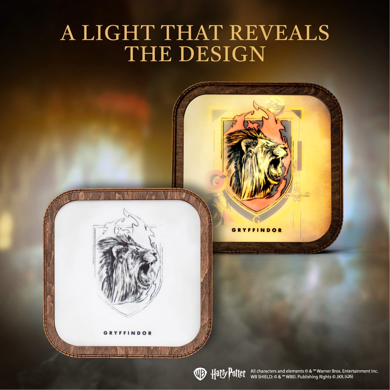 Wooden Acrylic Harry Potter Night Light - Lion of Gryffindor by Enjoy The Wood