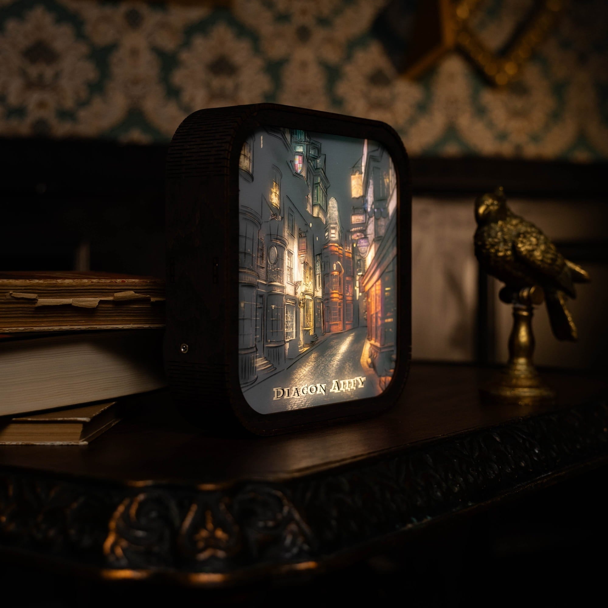Wooden Acrylic Harry Potter Night Light - Night in Diagon Alley by Enjoy The Wood