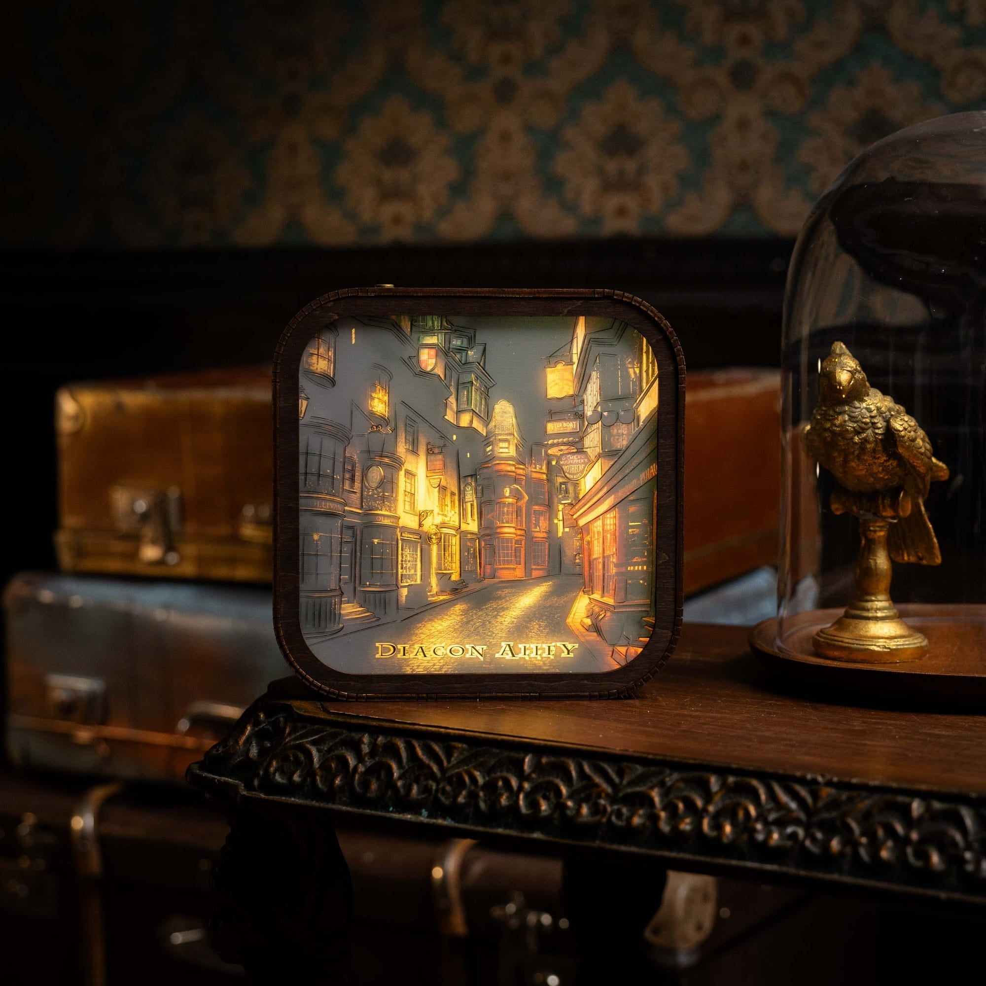 Wooden Acrylic Harry Potter Night Light - Night in Diagon Alley by Enjoy The Wood