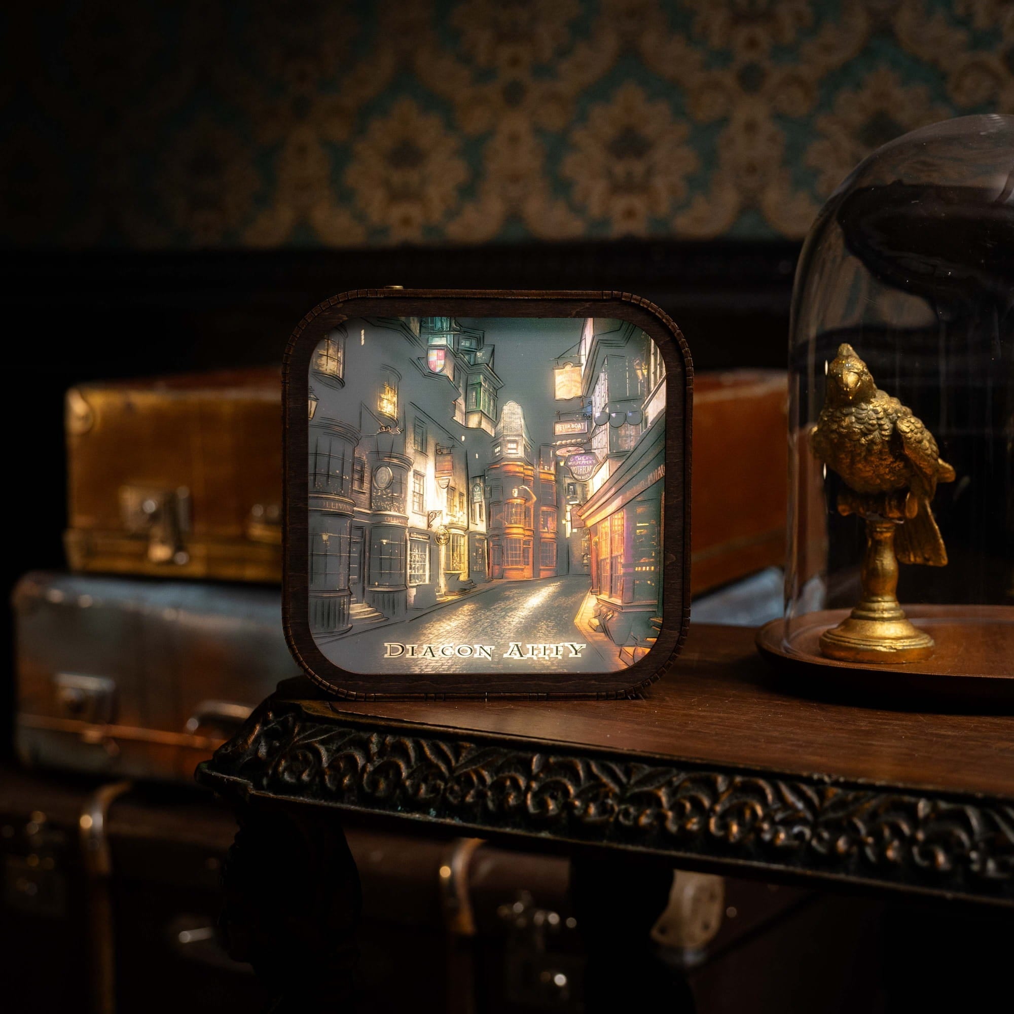 Wooden Acrylic Harry Potter Night Light - Night in Diagon Alley by Enjoy The Wood