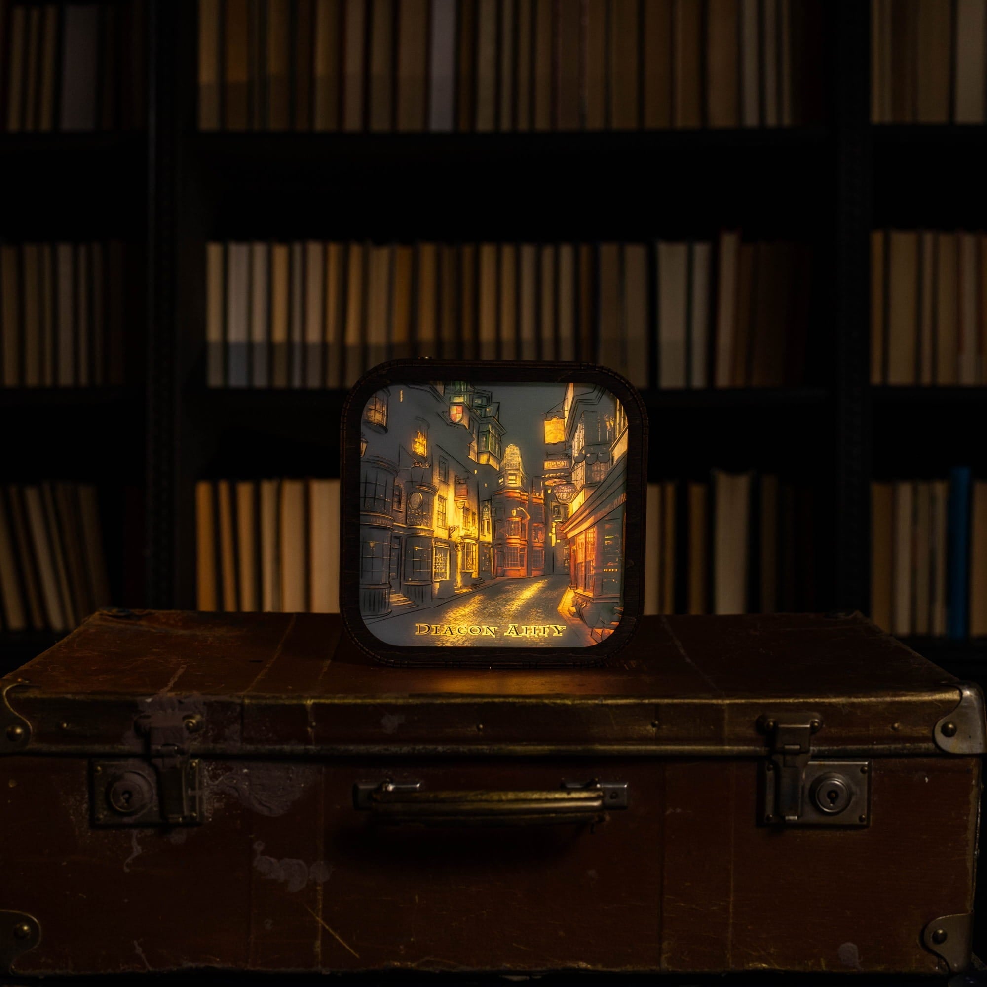 Wooden Acrylic Harry Potter Night Light - Night in Diagon Alley by Enjoy The Wood