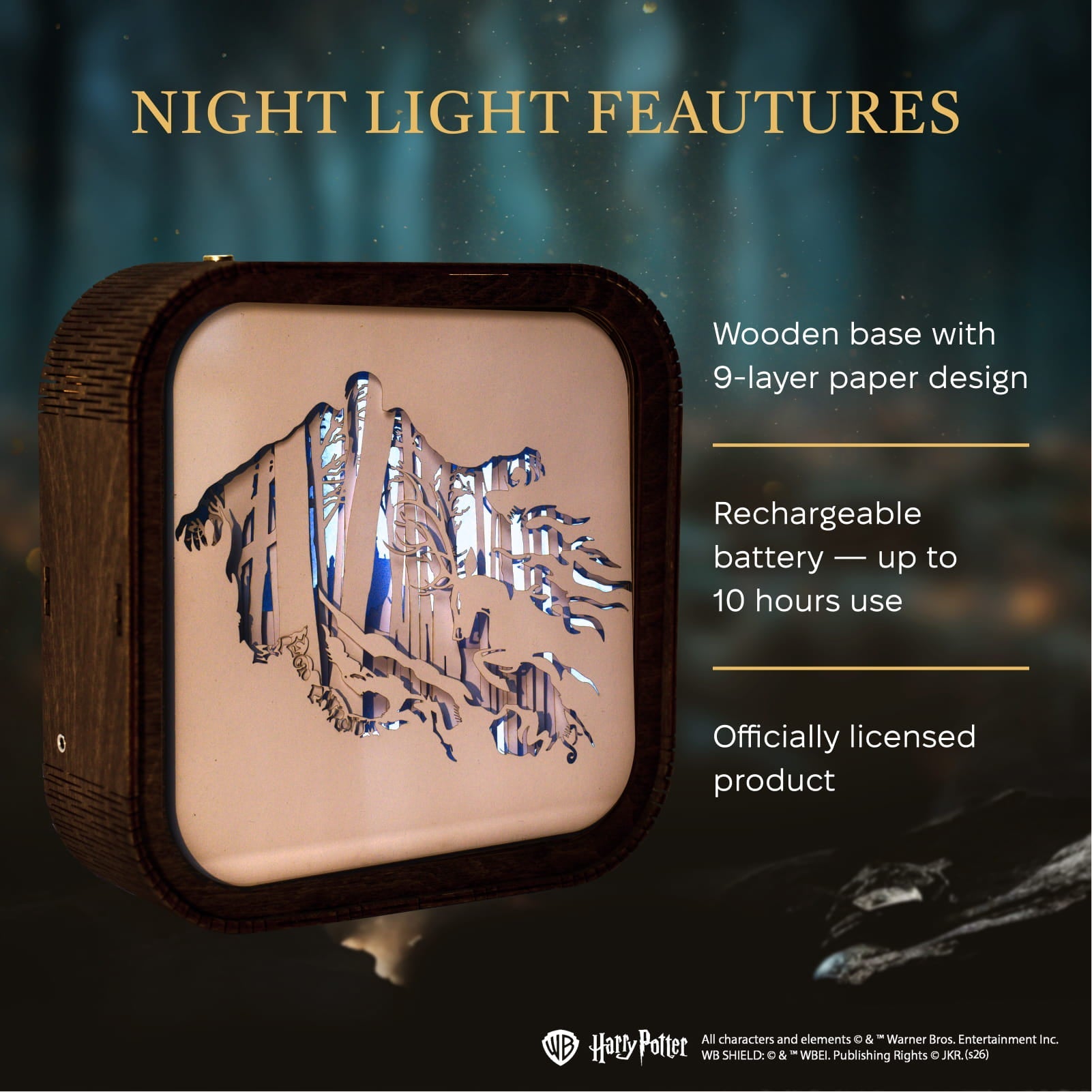 Wooden Paper Night Light - Expecto Patronum by Enjoy The Wood