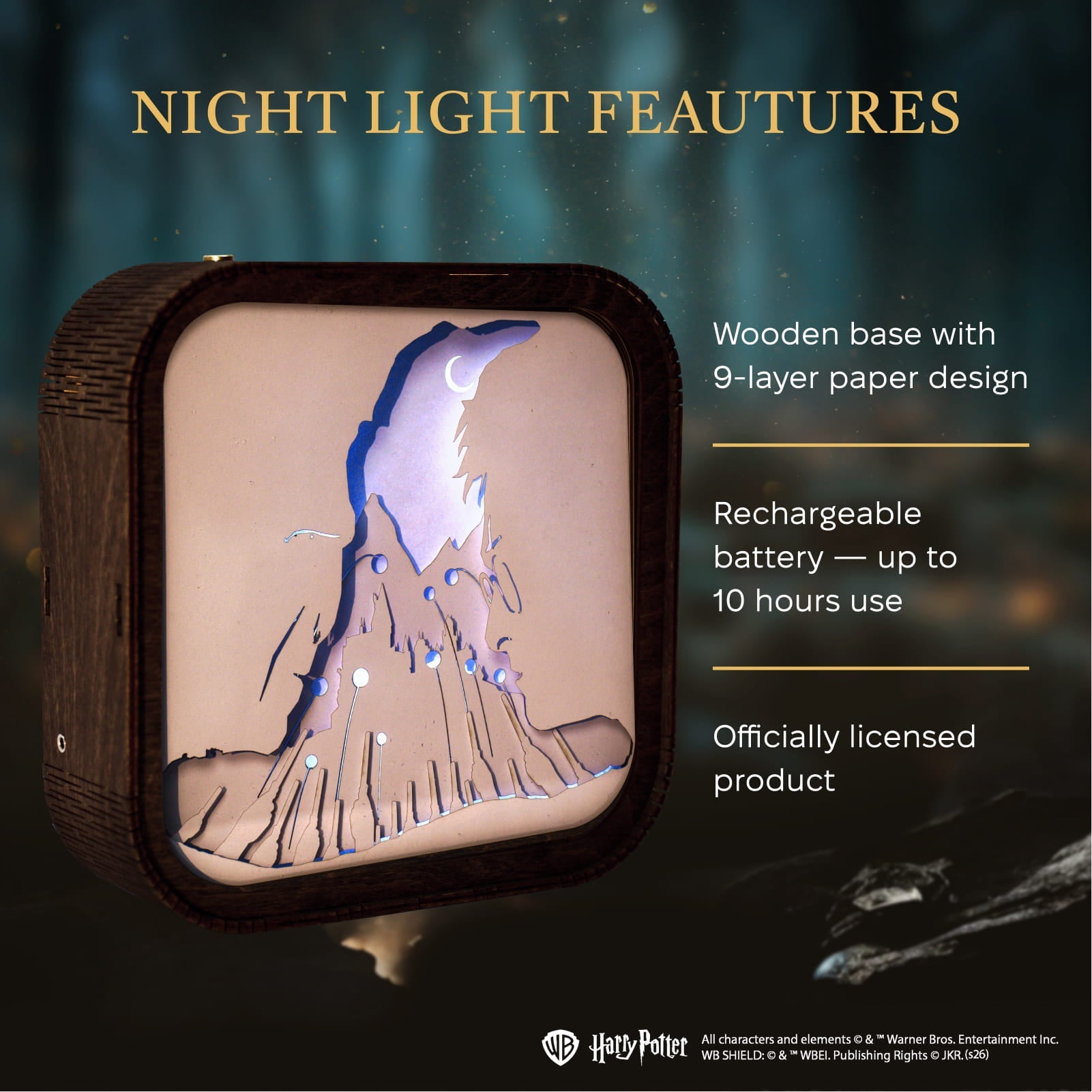 Wooden Paper Night Light - Light vs Darkness by Enjoy The Wood