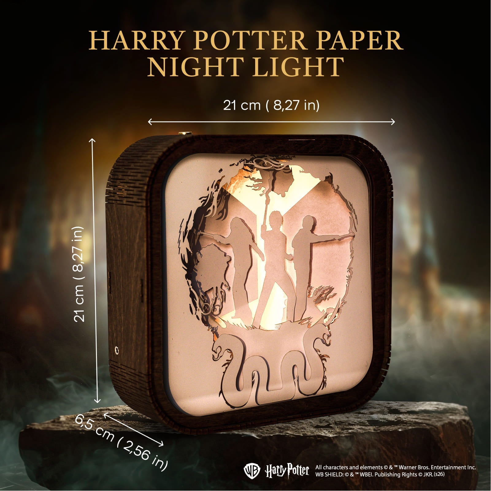 Wooden Paper Night Light - Trio with Wands by Enjoy The Wood