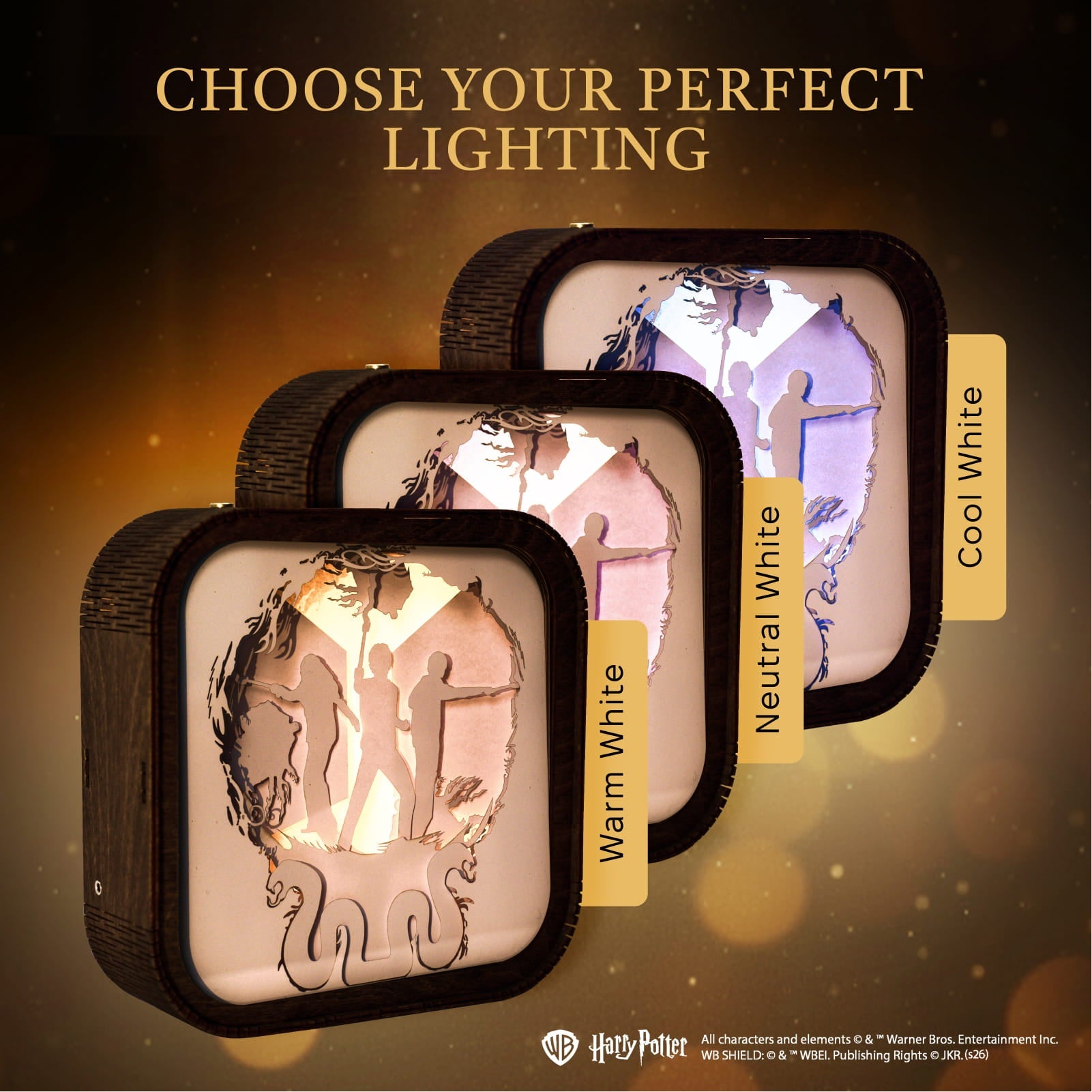 Wooden Paper Night Light - Trio with Wands by Enjoy The Wood