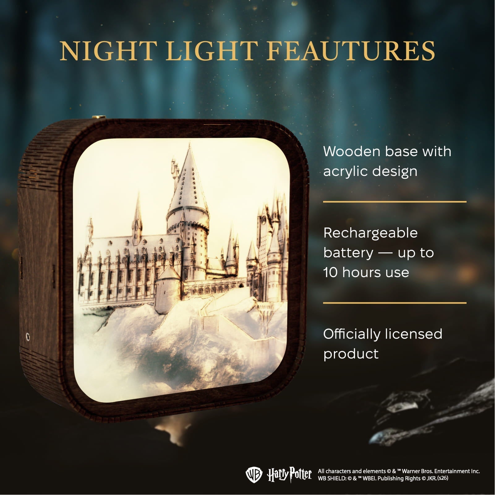 Wooden Acrylic Harry Potter Night Light - Hogwarts Castle by Enjoy The Wood 