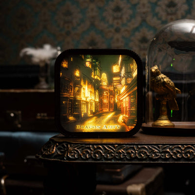 Wooden Acrylic Harry Potter Night Light - Night in Diagon Alley by Enjoy The Wood 