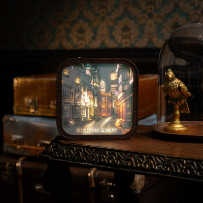 Wooden Acrylic Harry Potter Night Light - Night in Diagon Alley by Enjoy The Wood 