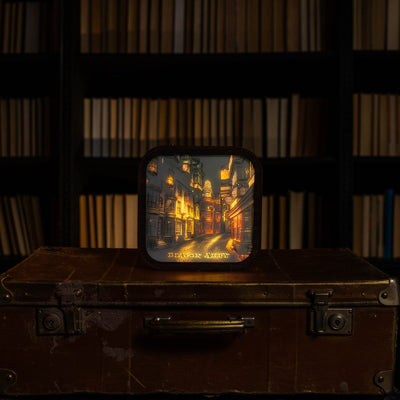 Wooden Acrylic Harry Potter Night Light - Night in Diagon Alley by Enjoy The Wood 