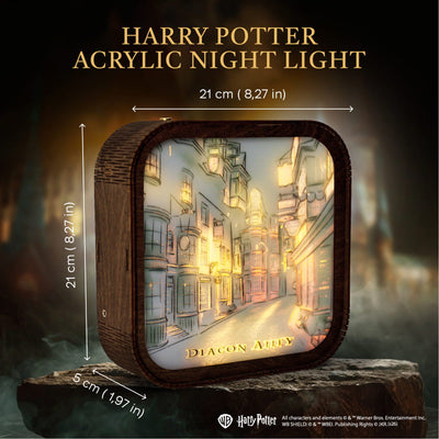Wooden Acrylic Harry Potter Night Light - Night in Diagon Alley by Enjoy The Wood 