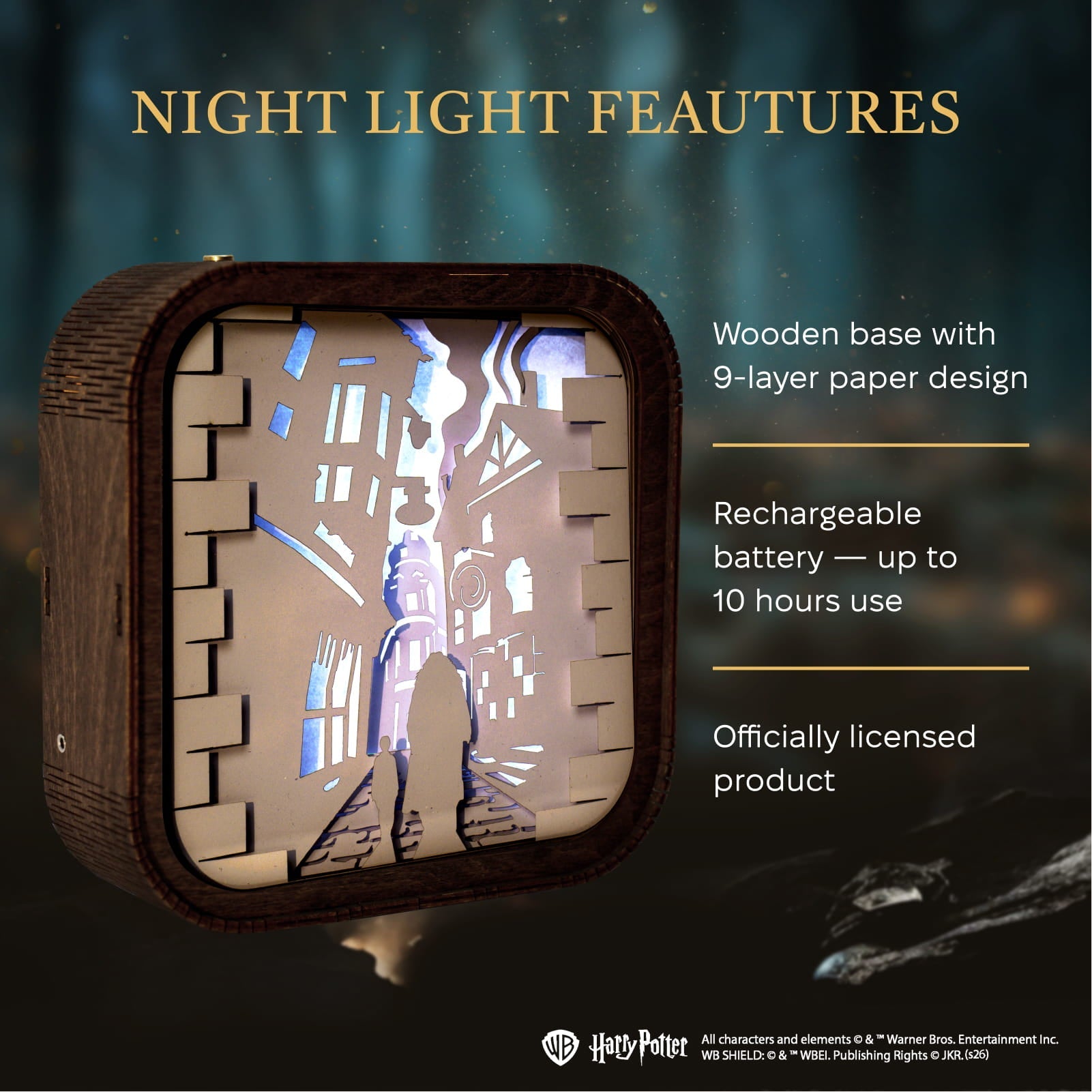 Wooden Paper Night Light - Diagon Alley by Enjoy The Wood 